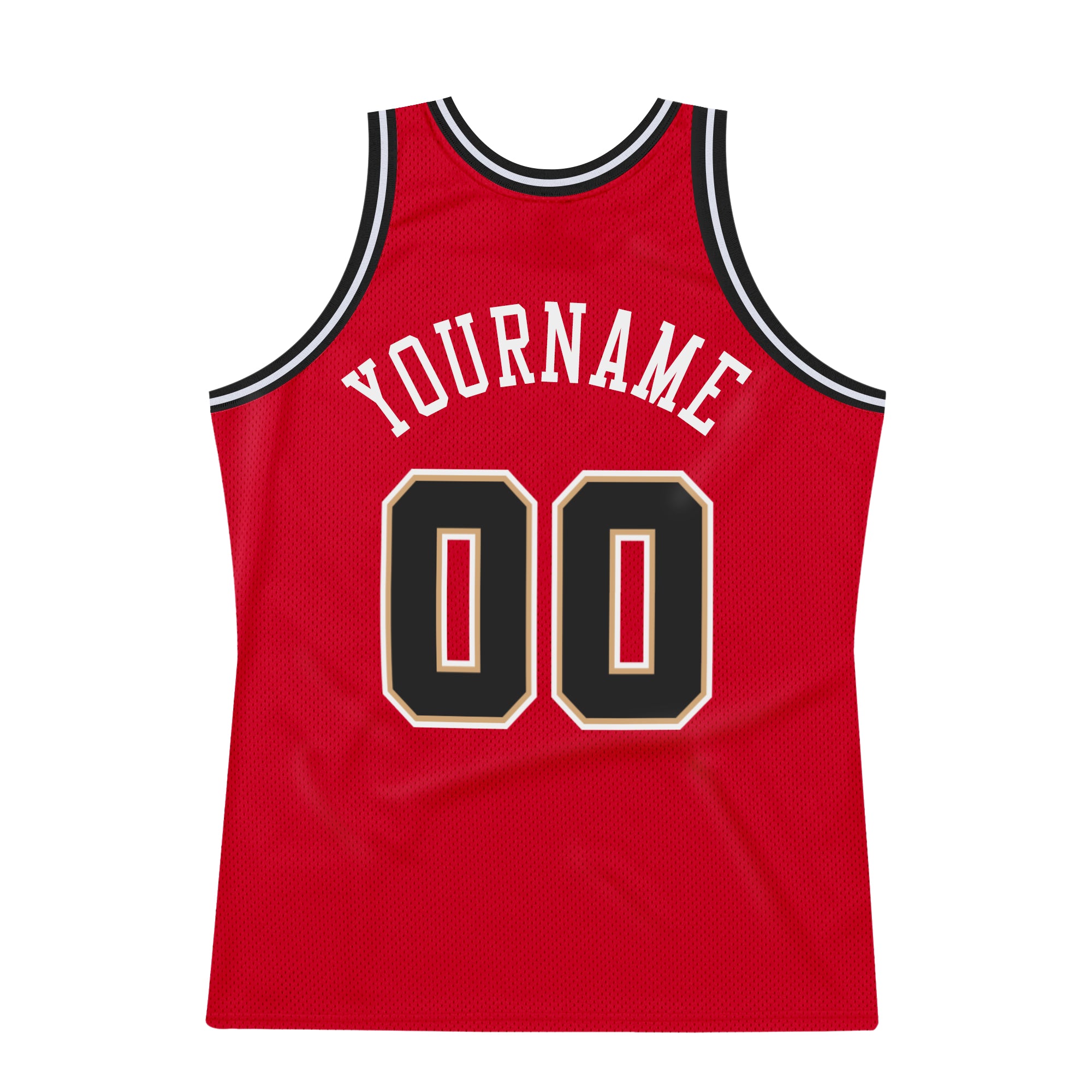 Custom Red Black-White Authentic Throwback Basketball Jersey