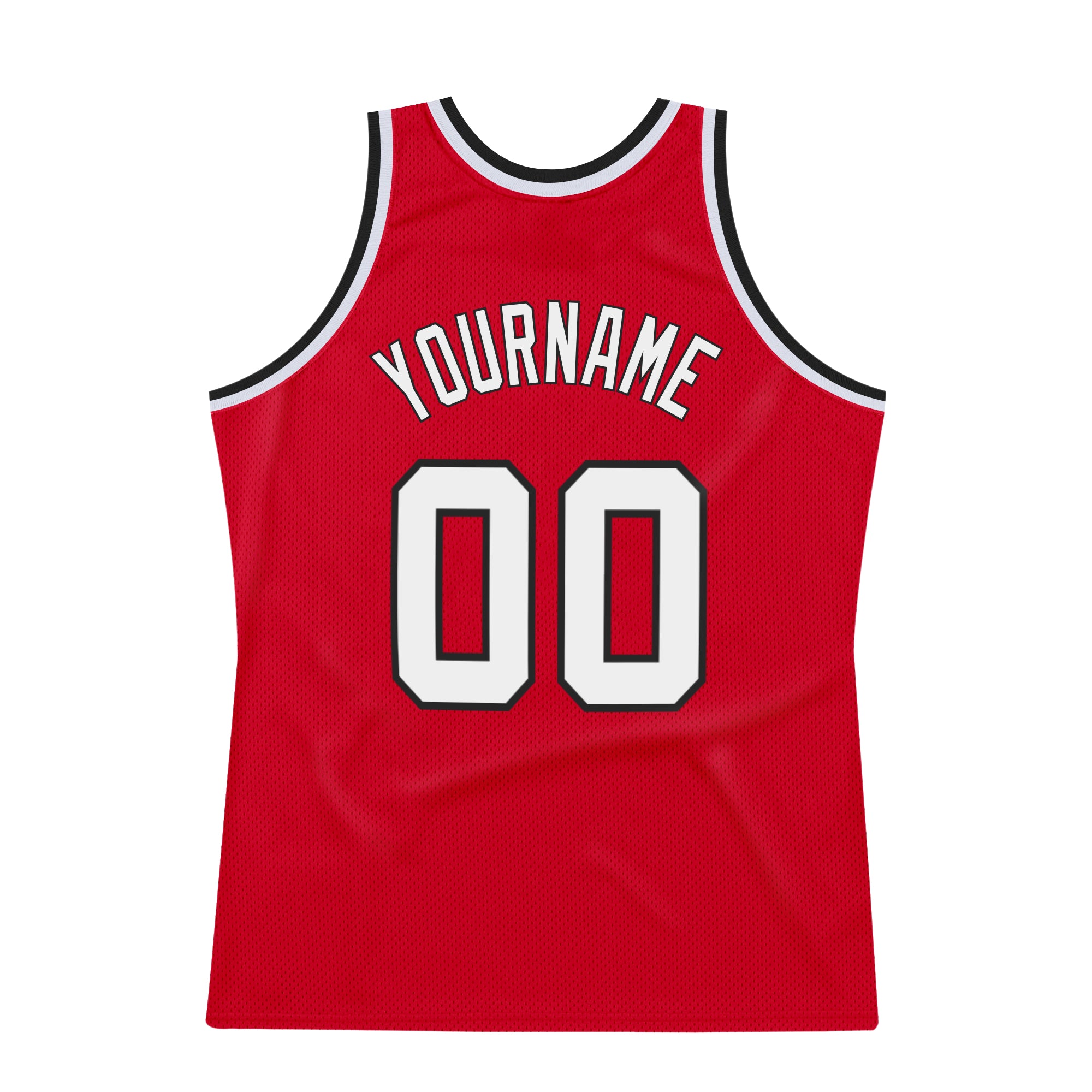 Custom Red White-Black Authentic Throwback Basketball Jersey