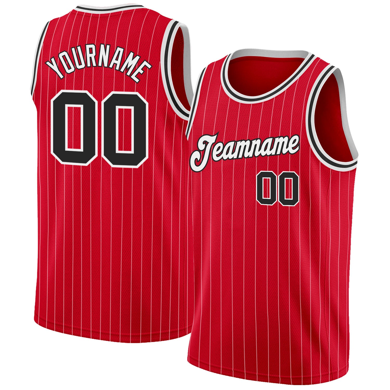 Custom Light Blue Red Pinstripe Red-Gold Authentic Basketball