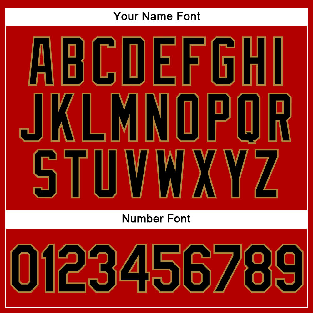 Red and Pewter Sports Jersey Letters