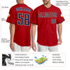 Custom Red Navy-Old Gold Authentic Baseball Jersey