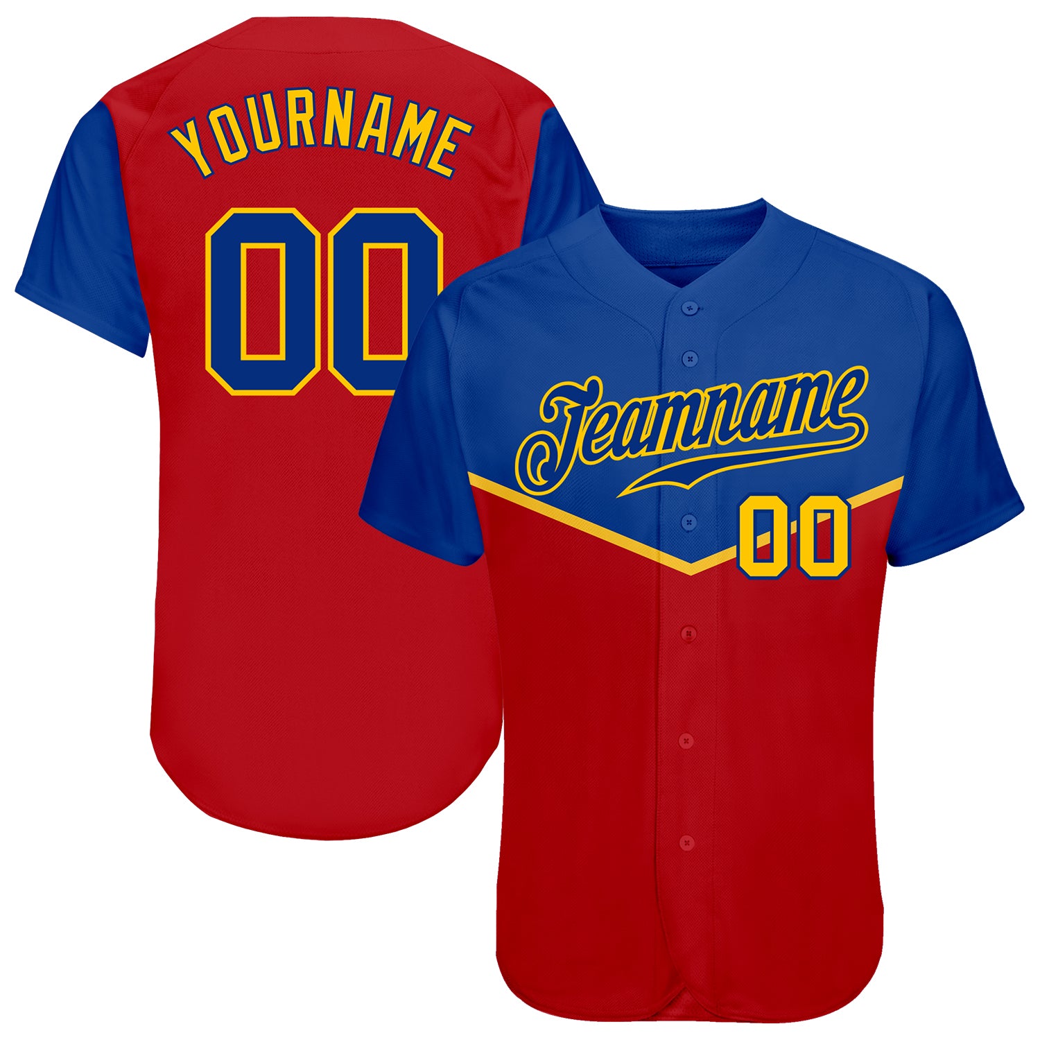 Custom Red Navy-Old Gold Authentic Baseball Jersey Women's Size:2XL