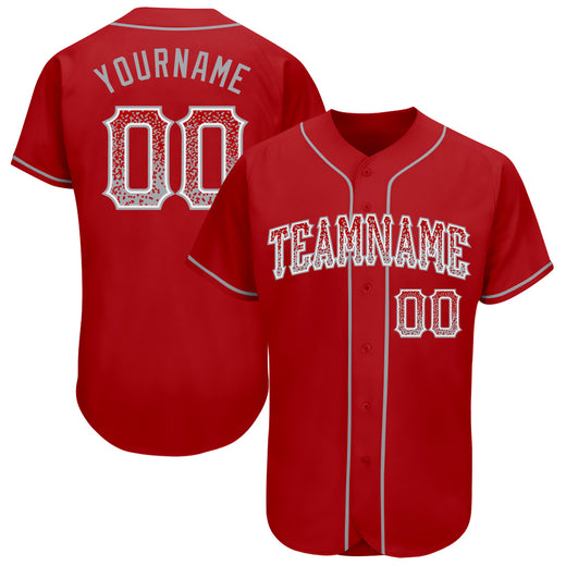 Custom Red Gray-White Authentic Drift Fashion Baseball Jersey