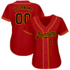 Custom Red Black-Gold Authentic Baseball Jersey