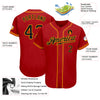 Custom Red Black-Gold Authentic Baseball Jersey