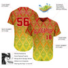 Custom Red Red-White 3D Pattern Design Authentic Baseball Jersey