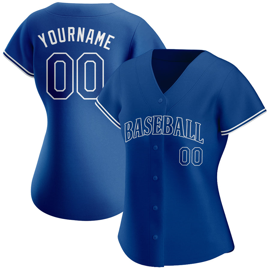 Custom Royal Royal-White Authentic Baseball Jersey