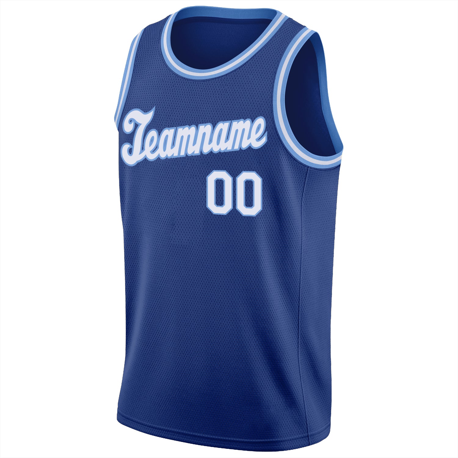 Custom Light Blue Basketball Jersey Red-White Round Neck Rib-Knit - FansIdea