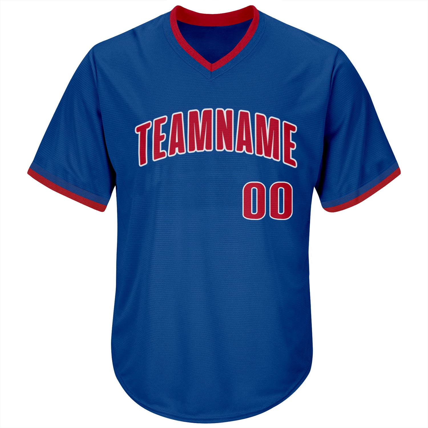 Custom Royal Red-White Authentic Throwback Rib-Knit Baseball Jersey Shirt