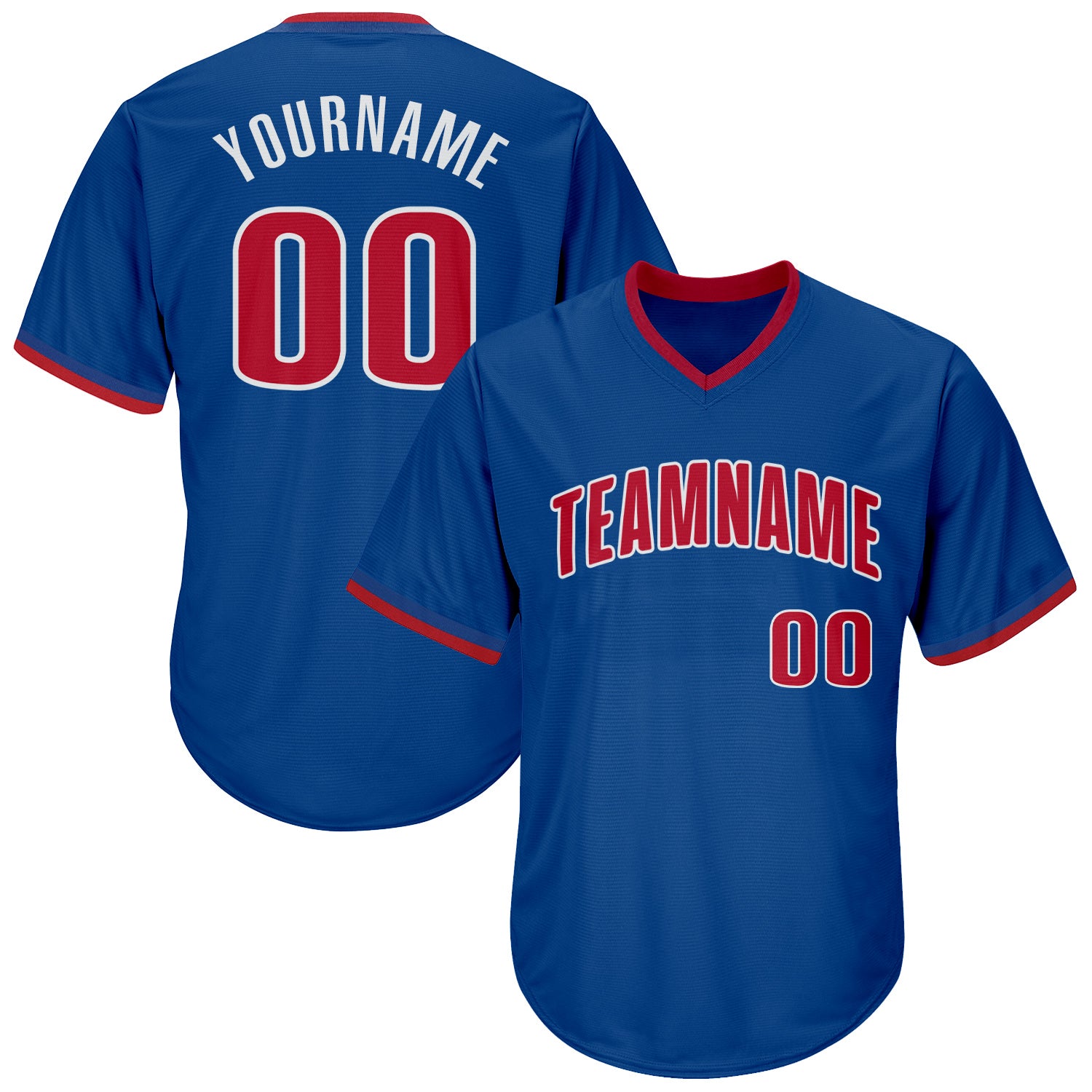 Custom White Royal-Red Authentic Baseball Jersey