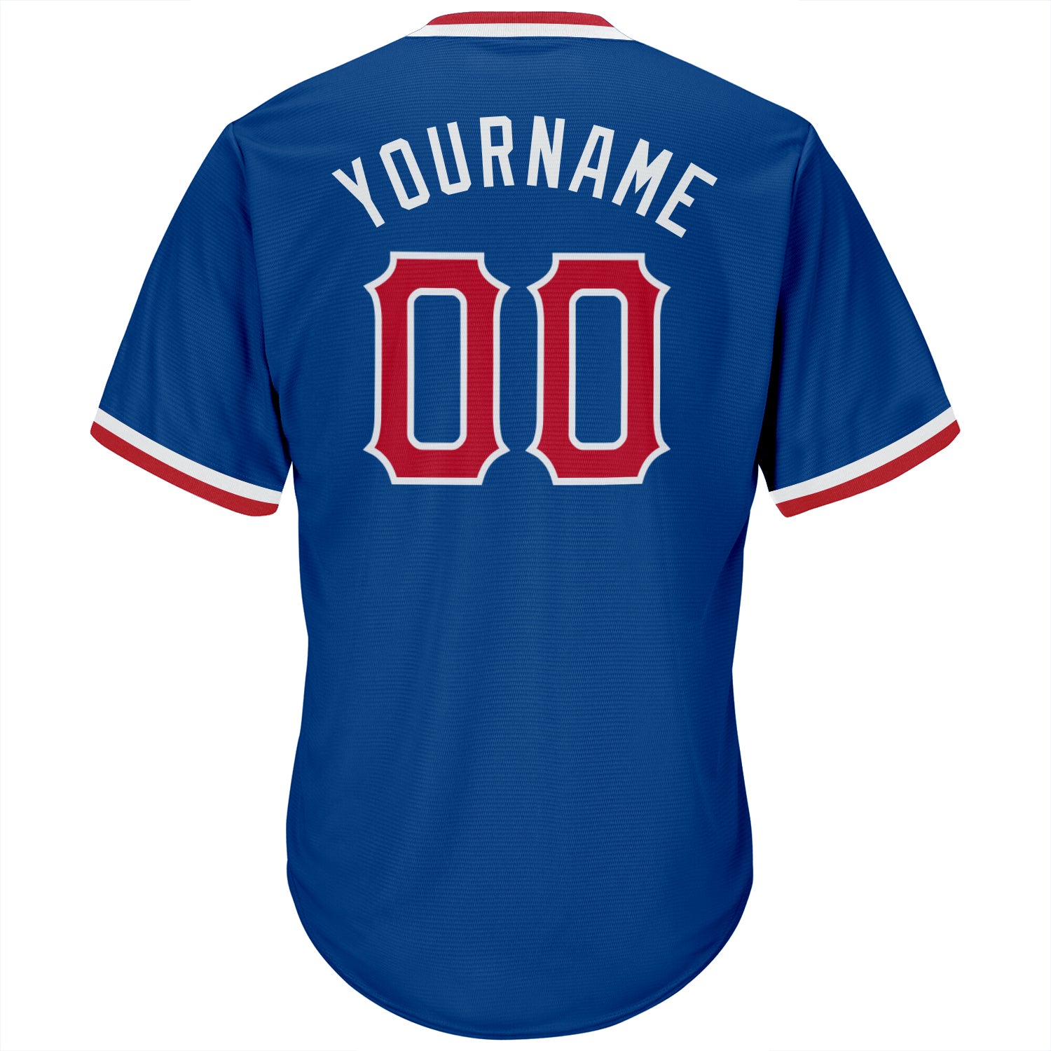 Custom Red White-Royal Authentic Throwback Rib-Knit Baseball Jersey Shirt