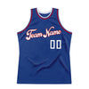 Custom Royal White-Red Authentic Throwback Basketball Jersey