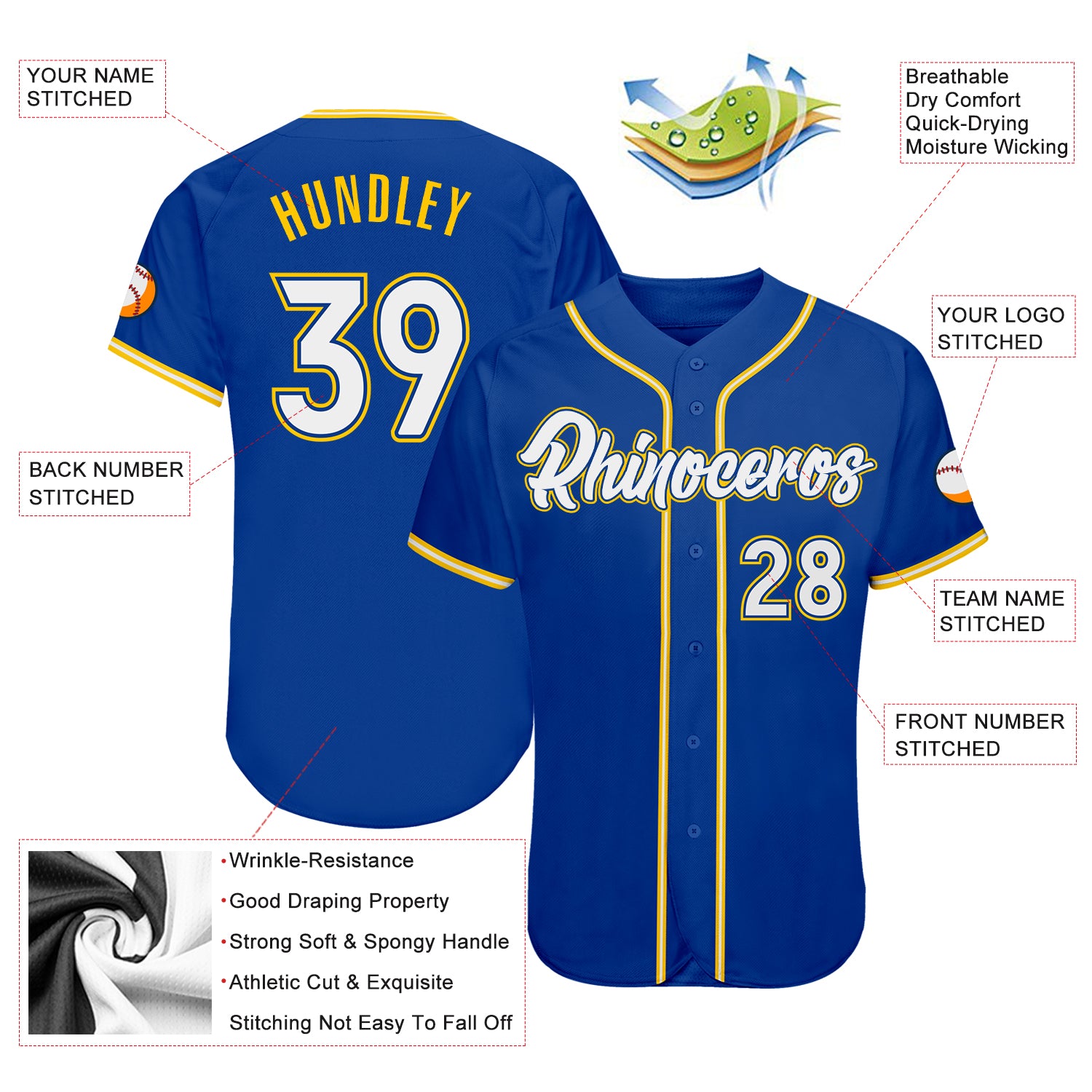 Brewers Baseball Sublimated Full-Button Game Jersey - Navy