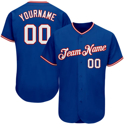 Custom Royal White-Red Authentic Baseball Jersey