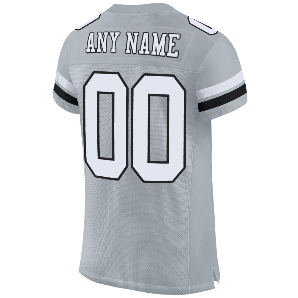 Custom Teal Black-White Mesh Authentic Football Jersey