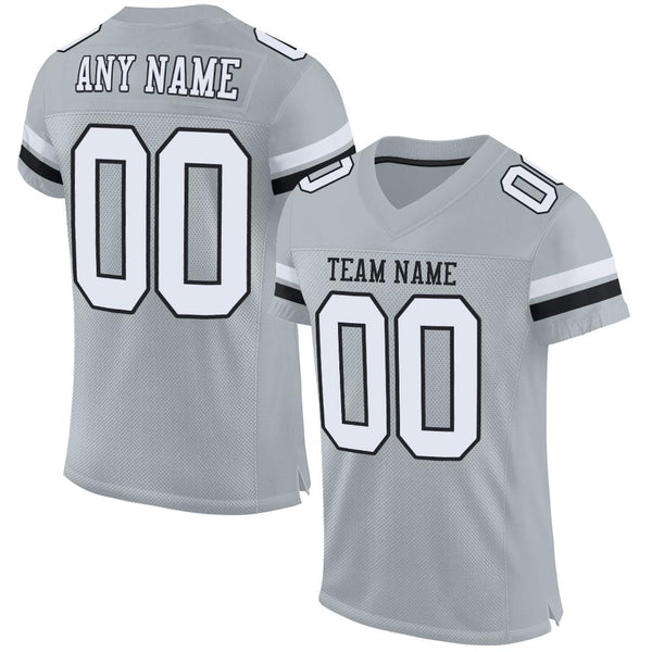 Custom Black Black-Gray Mesh Authentic Throwback Football Jersey Discount –  snapmade