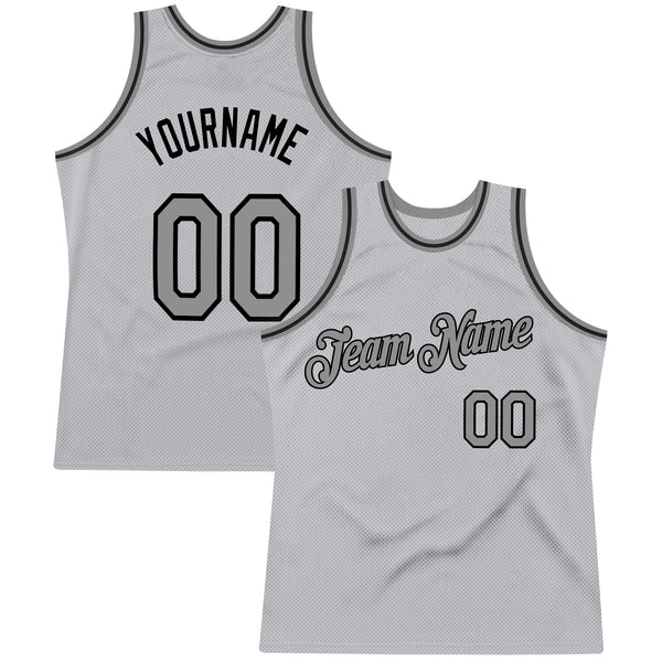 FANSIDEA Custom White Silver Gray-Light Blue Authentic Throwback Basketball Jersey Men's Size:S