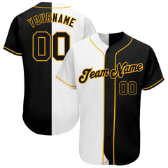 Cheap Custom Royal Black-Gold Authentic Split Fashion Baseball Jersey Free  Shipping – CustomJerseysPro