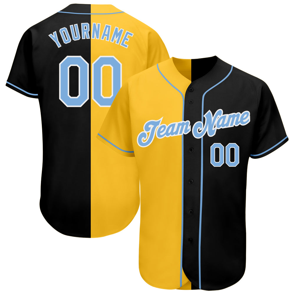 Custom White Baseball Jersey Yellow-Black Authentic - FansIdea