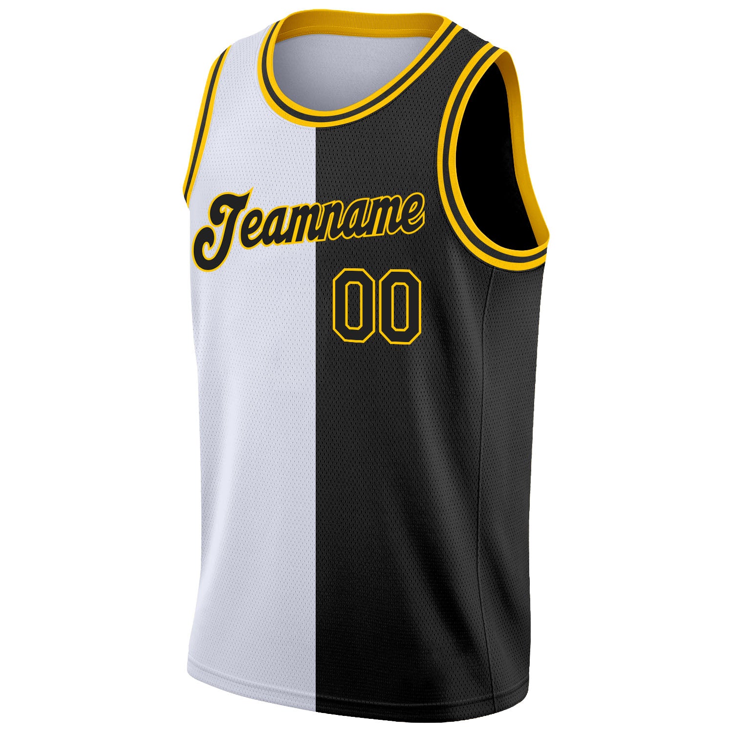 FANSIDEA Custom Black Black-Gold Authentic Throwback Basketball Jersey Youth Size:L