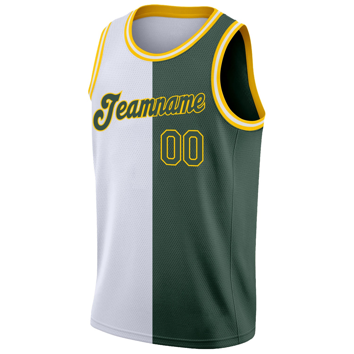 FANSIDEA Custom Cream Hunter Green-Royal Authentic Throwback Basketball Jersey Men's Size:M