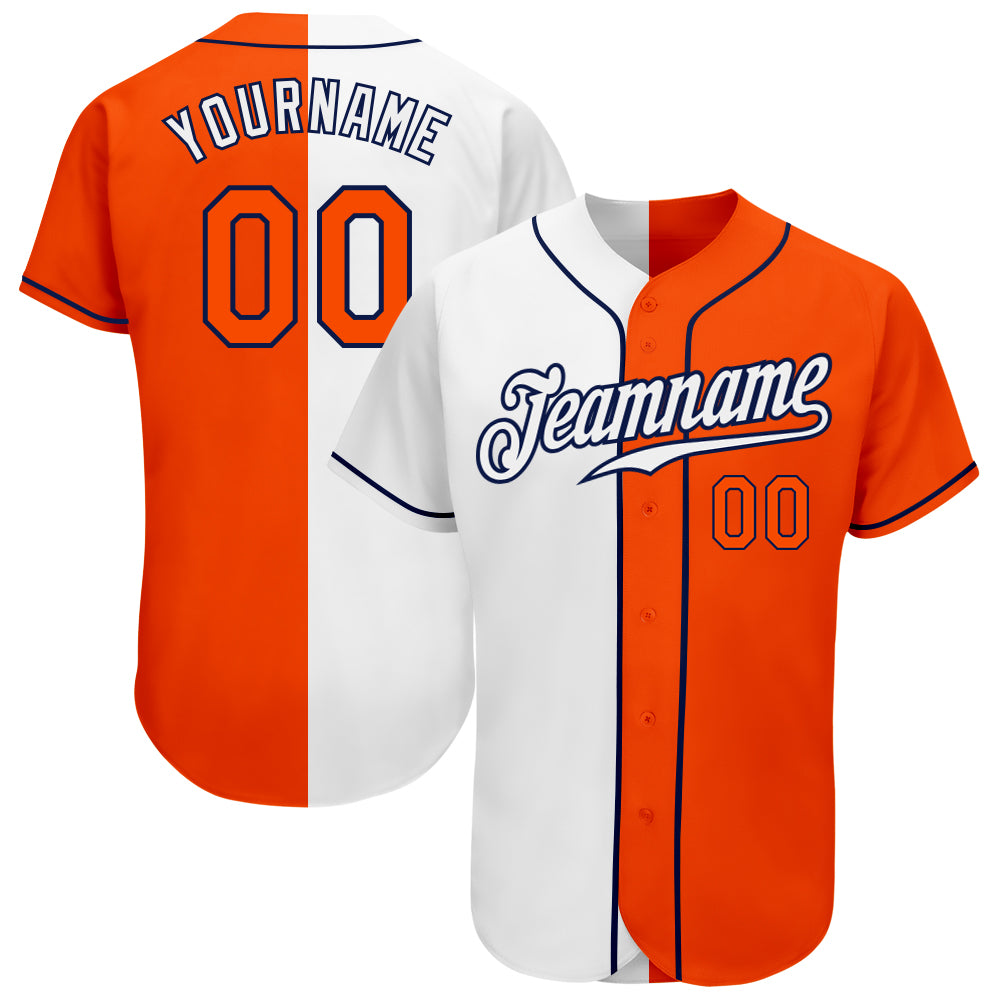 Custom Fade Fashion Baseball Jersey Orange Black-White Authentic - FansIdea