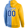 Custom Stitched Gold Royal-Light Blue Split Fashion Sports Pullover Sweatshirt Hoodie