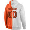 Custom Stitched White Orange-Black Split Fashion Sports Pullover Sweatshirt Hoodie