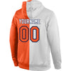 Custom Stitched White Orange-Navy Split Fashion Sports Pullover Sweatshirt Hoodie