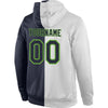 Custom Stitched White Navy-Neon Green Split Fashion Sports Pullover Sweatshirt Hoodie