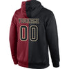 Custom Stitched Crimson Black-Cream Split Fashion Sports Pullover Sweatshirt Hoodie