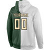 Custom Stitched White Cream-Green Split Fashion Sports Pullover Sweatshirt Hoodie