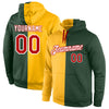 Custom Stitched Gold Red-Green Split Fashion Sports Pullover Sweatshirt Hoodie