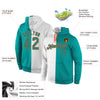 Custom Stitched White Aqua-Orange Split Fashion Sports Pullover Sweatshirt Hoodie