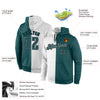 Custom Stitched White Midnight Green-Gray Split Fashion Sports Pullover Sweatshirt Hoodie