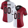 Custom Cardinal Black-White Mesh Split Fashion Football Jersey