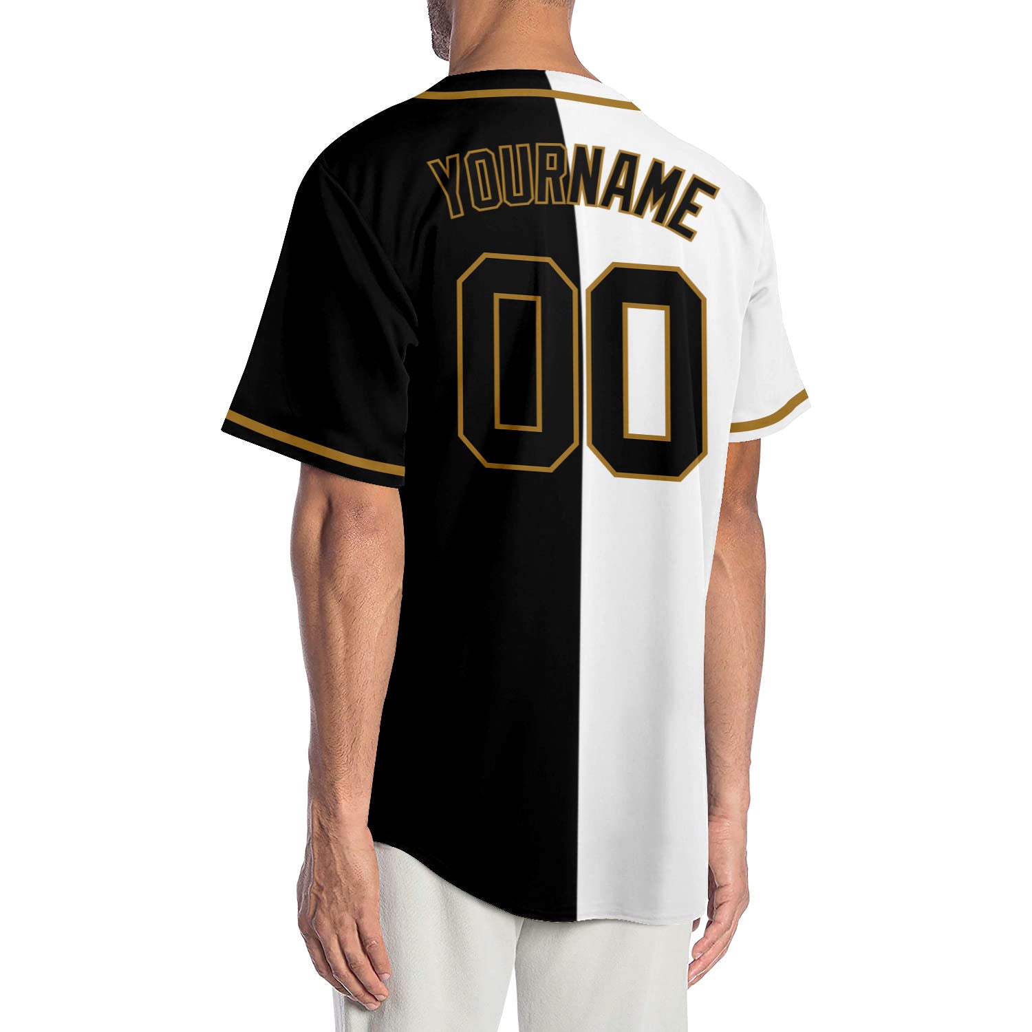 Custom Black Red White-Old Gold Authentic Split Fashion Baseball Jersey  Sale – UKSN INC