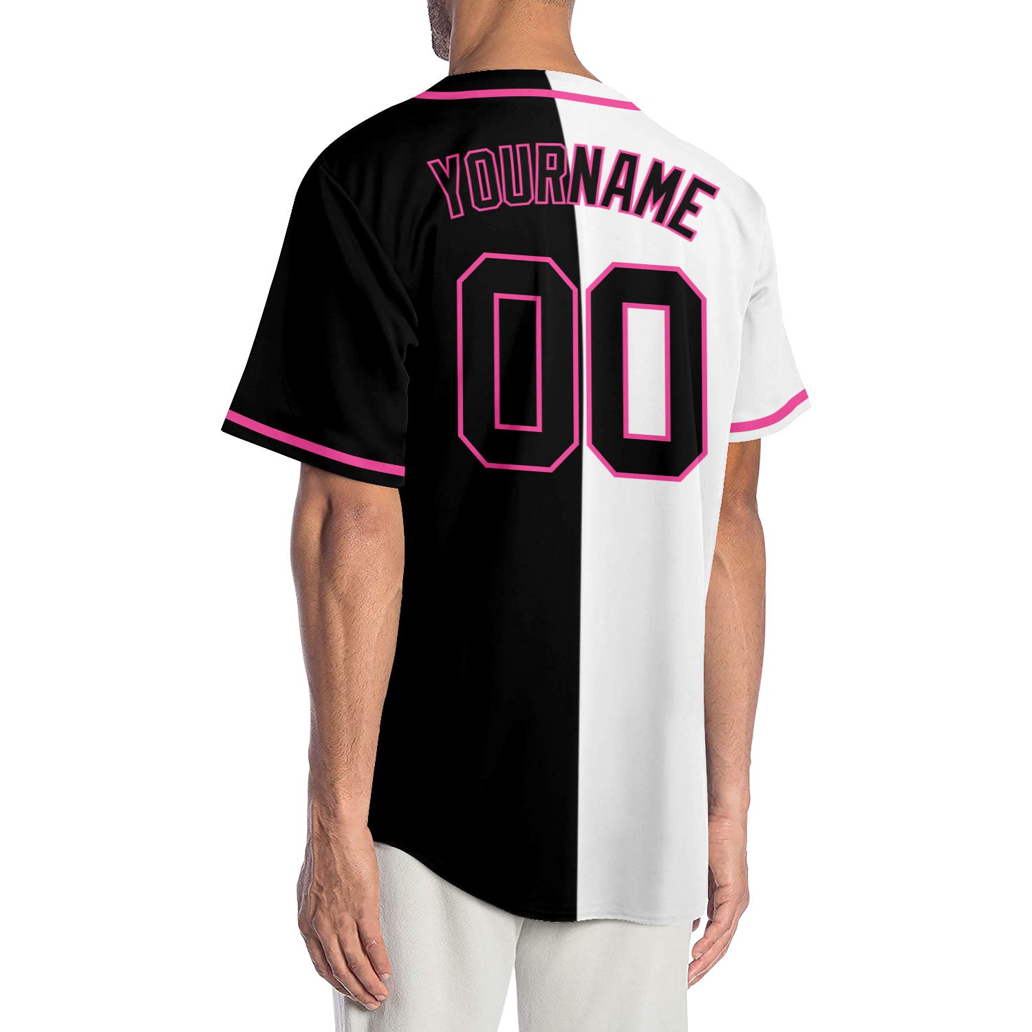 Custom Pink White-Black Authentic Baseball Jersey Discount