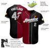 Custom Black Gray-Crimson Authentic Split Fashion Baseball Jersey