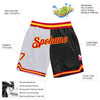 Custom White Red-Black Authentic Throwback Split Fashion Basketball Shorts