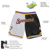 Custom White Purple-Black Authentic Throwback Split Fashion Basketball Shorts