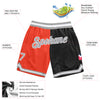 Custom Orange Gray-Black Authentic Throwback Split Fashion Basketball Shorts