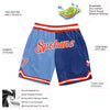 Custom Light Blue Orange-Royal Authentic Throwback Split Fashion Basketball Shorts