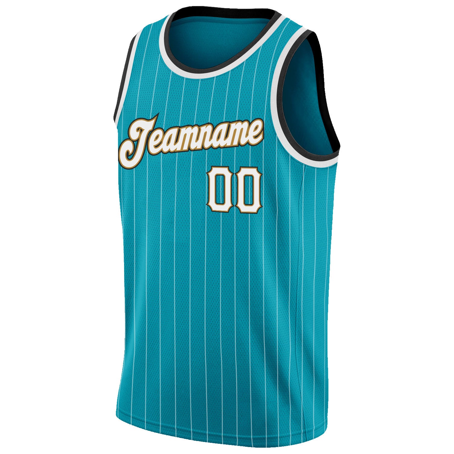 FANSIDEA Custom Light Blue Gold Authentic Throwback Basketball Jersey Youth Size:L