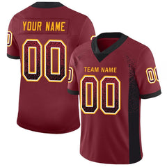 Custom Burgundy Navy-Gold Mesh Authentic Football Jersey Discount