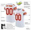 Custom White Scarlet-Gold Mesh Authentic Football Jersey