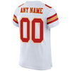 Custom White Scarlet-Gold Mesh Authentic Football Jersey