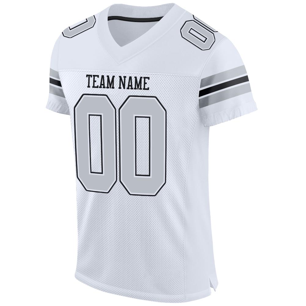 Custom Black White-Red Mesh Authentic Football Jersey Football