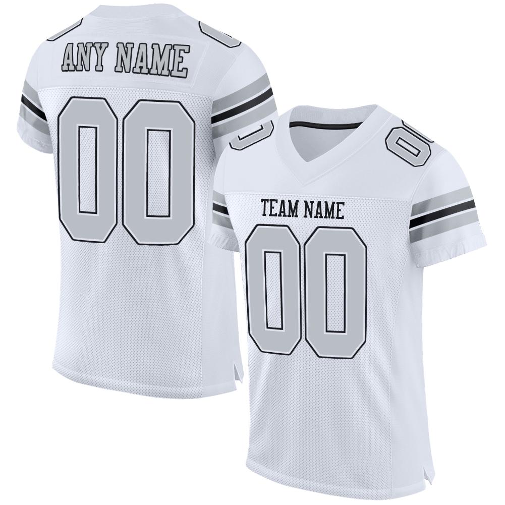 Cheap Custom White Black-Silver Mesh Authentic Football Jersey Free  Shipping – CustomJerseysPro