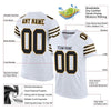 Custom White Black-Gold Mesh Authentic Football Jersey